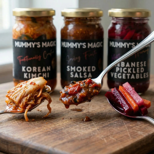 Mummy's Magic Handcrafted Kimchi, Smoked Salsa and Lebanese Pickled Vegetables – Preservative-Free International Condiments