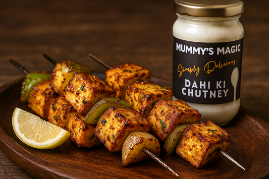🌶️ Grilled Paneer Skewers with Dahi Ki Chutney Marinade