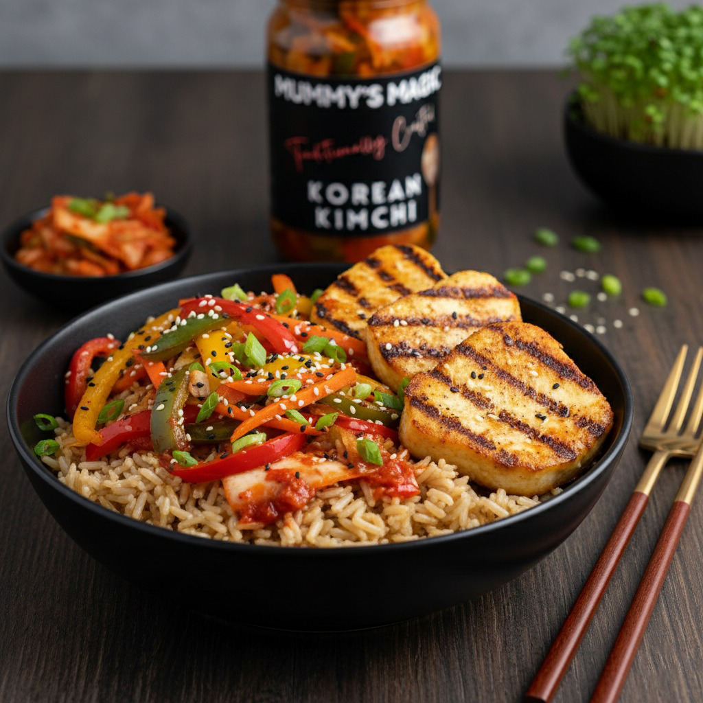🥗 Mummy’s Magic Kimchi Grilled Paneer Bowl
