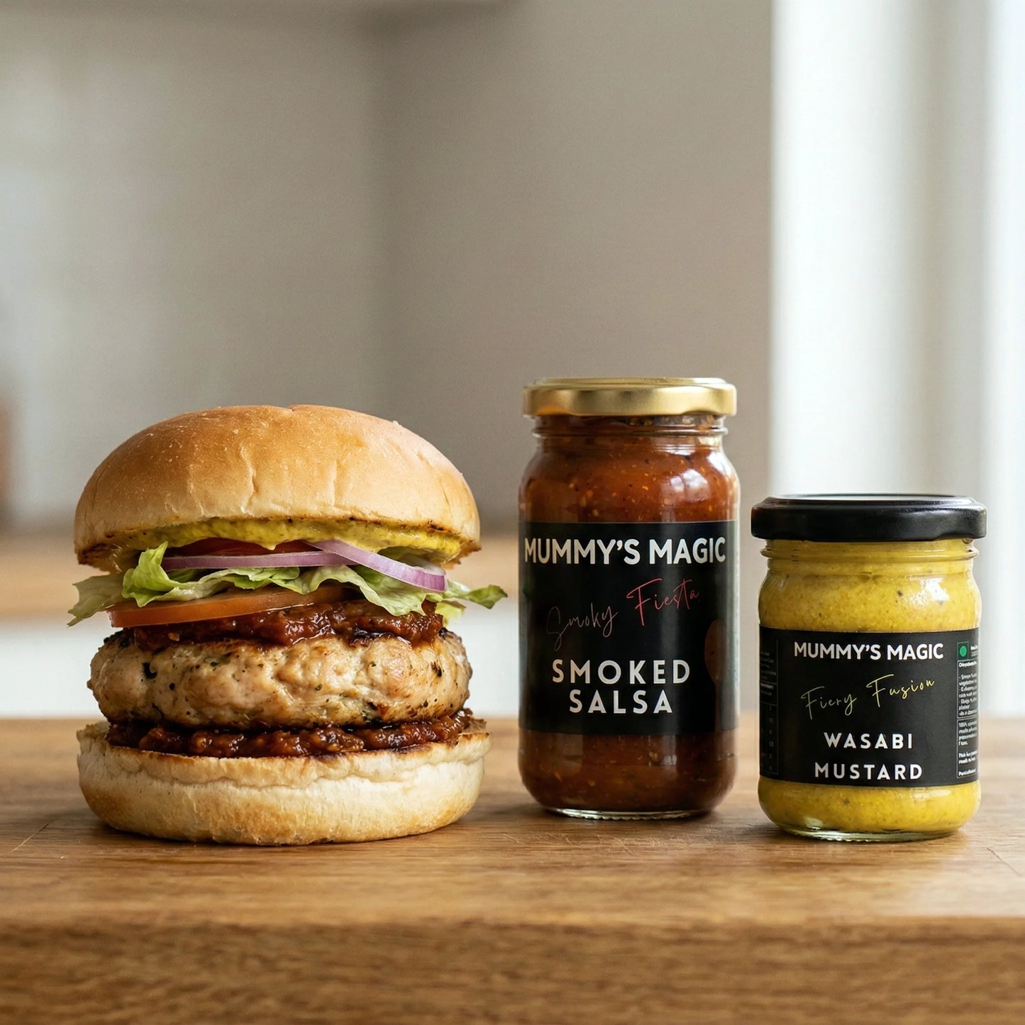 Mummy's Magic Burger & Wrap Upgrade Pack – Gherkins, Wasabi Mustard & Chilli Sauce Combo, Natural