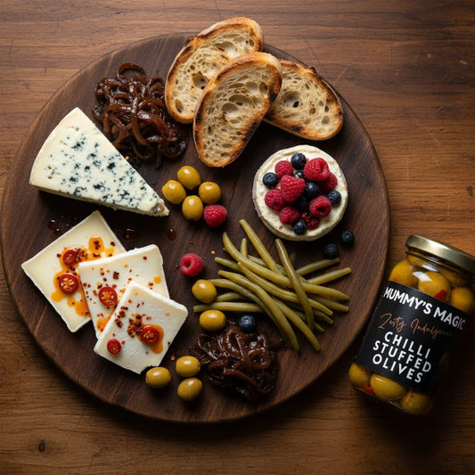 Mummy's Magic Chilli Stuffed Olives – Spicy Whole Olives Filled with Chilli, 200g, Vegan, Preservative-Free