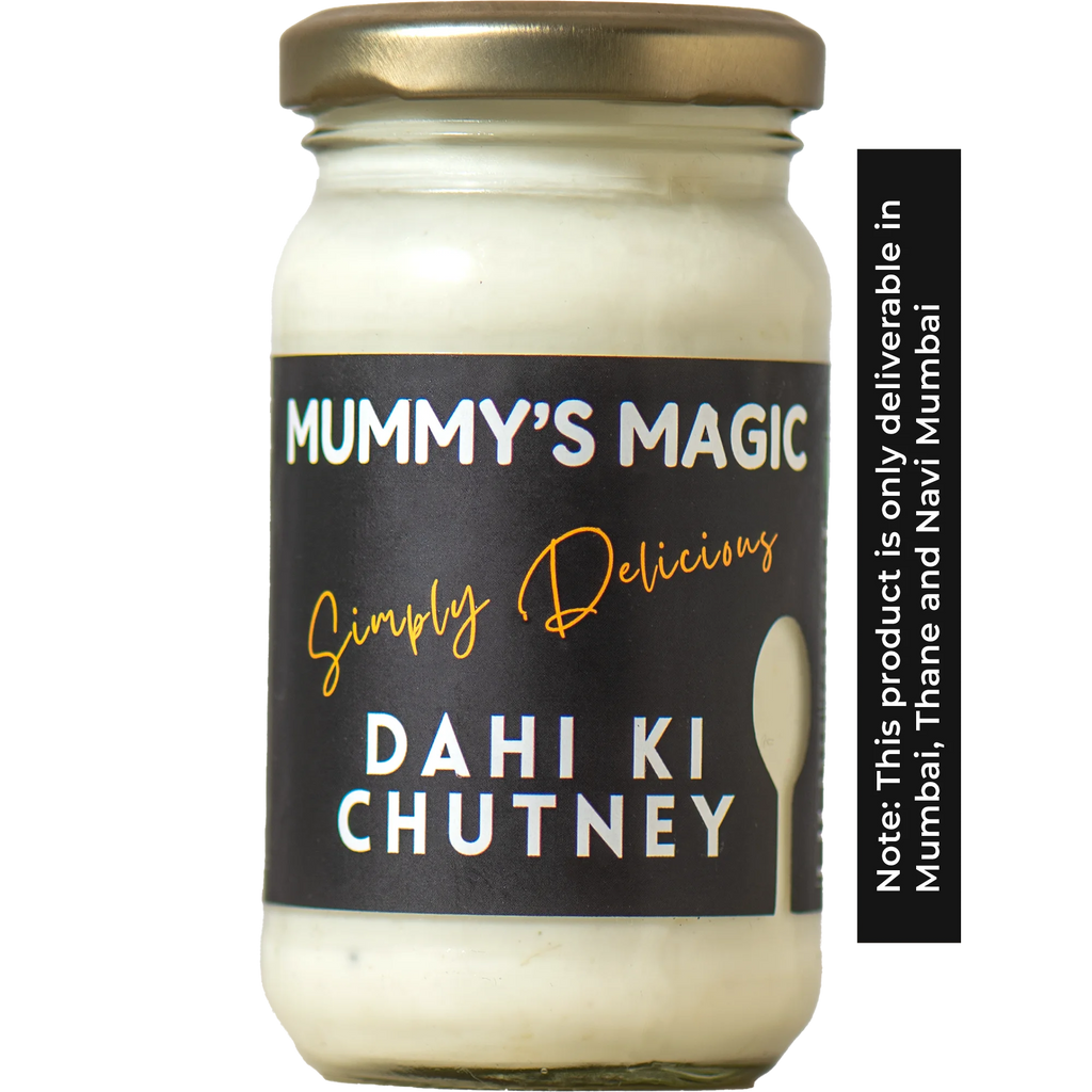Mummy's Magic Dahi Ki Chutney jar front label – Zero Refined Oil, Gut-Friendly Raita Alternative