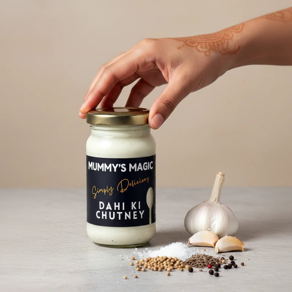 Mummy's Magic Dahi Ki Chutney served with paneer tikka and kebabs – Bestselling Indian Condiment