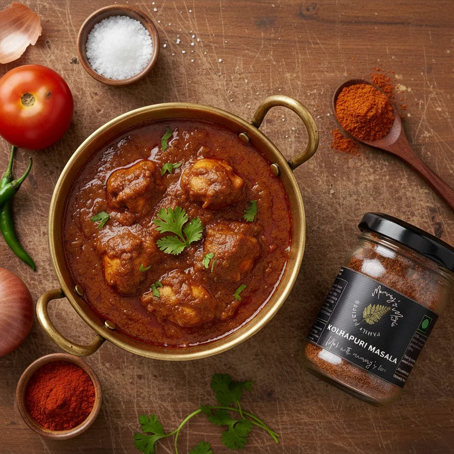 Mummy's Magic Kolhapuri Masala – Authentic Fiery Maharashtrian Spice Blend, 70g, All-Natural