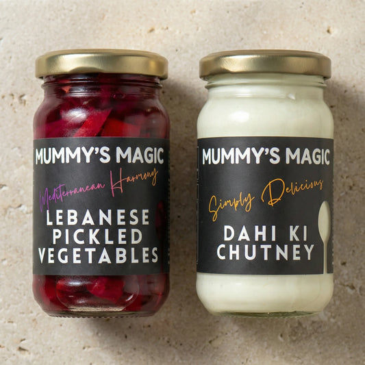 Mummy's Magic Mezze Platter Essentials Combo – Natural, Preservative-Free Middle Eastern Dips & Pickles India