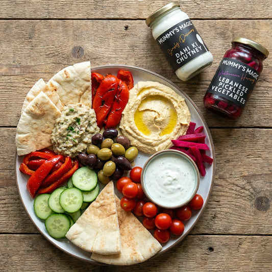 Mummy's Magic Mezze Platter Essentials – Lebanese Pickles, Tahini & Za'atar Middle Eastern Condiment Set