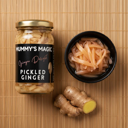 Mummy's Magic Pickled Ginger – Natural Sweet-Tangy Gari, 200g, Vegan, No Preservatives