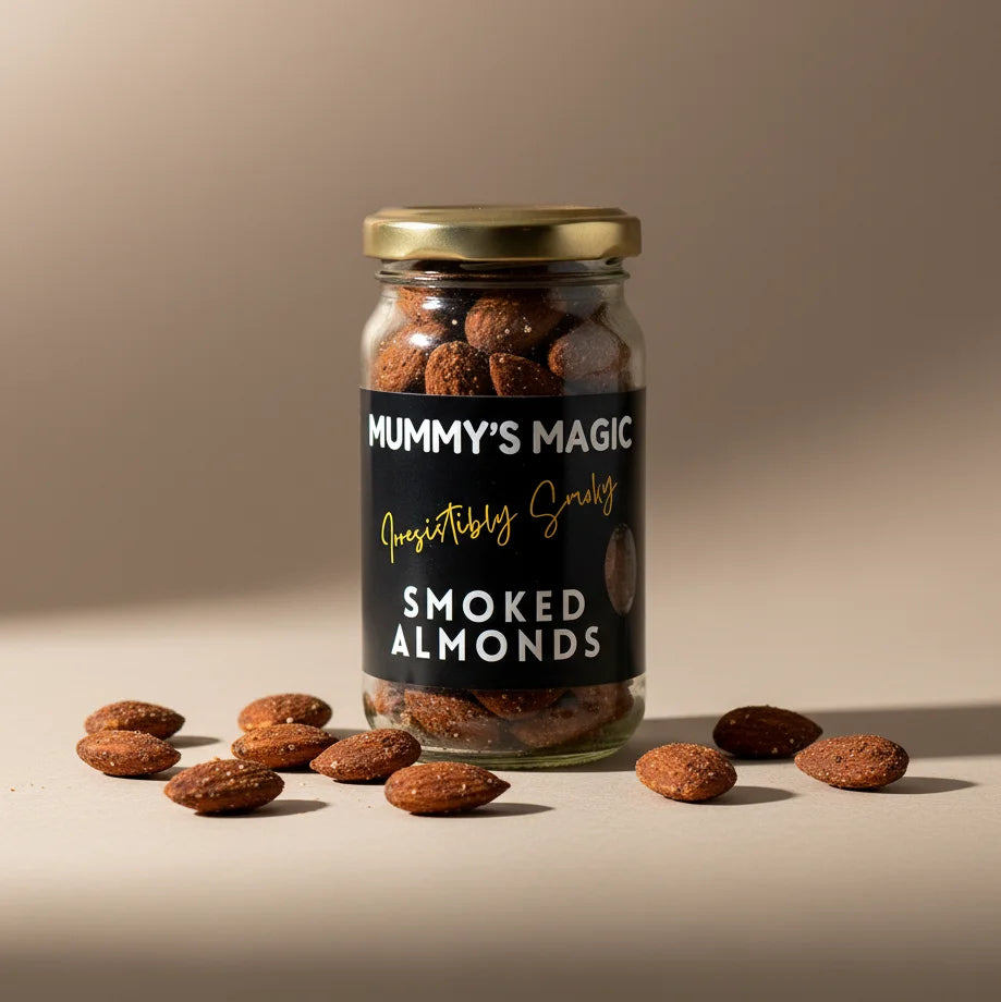 Mummy's Magic Smoked Almonds – Artisan Smoky Roasted Almonds, 125g, Natural Gourmet Snack