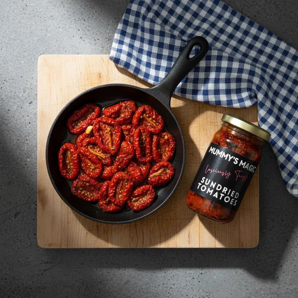 Mummy's Magic Sundried Tomatoes – Rich, Intensely Flavoured Sun-Dried Tomatoes in Oil, 200g Vegan