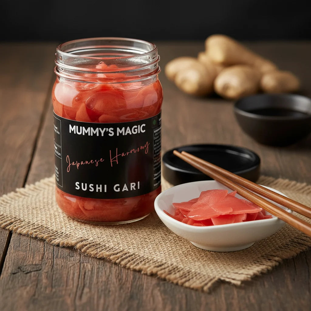 Mummy's Magic Sushi Gari jar – Sweet Pickled Ginger for Sushi, Sashimi & Dim Sum, India