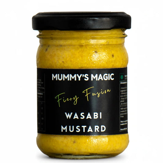 Mummy's Magic Wasabi Mustard – Japanese-Inspired Fusion Dip with Ghost Pepper, 120g, No Artificial Dye