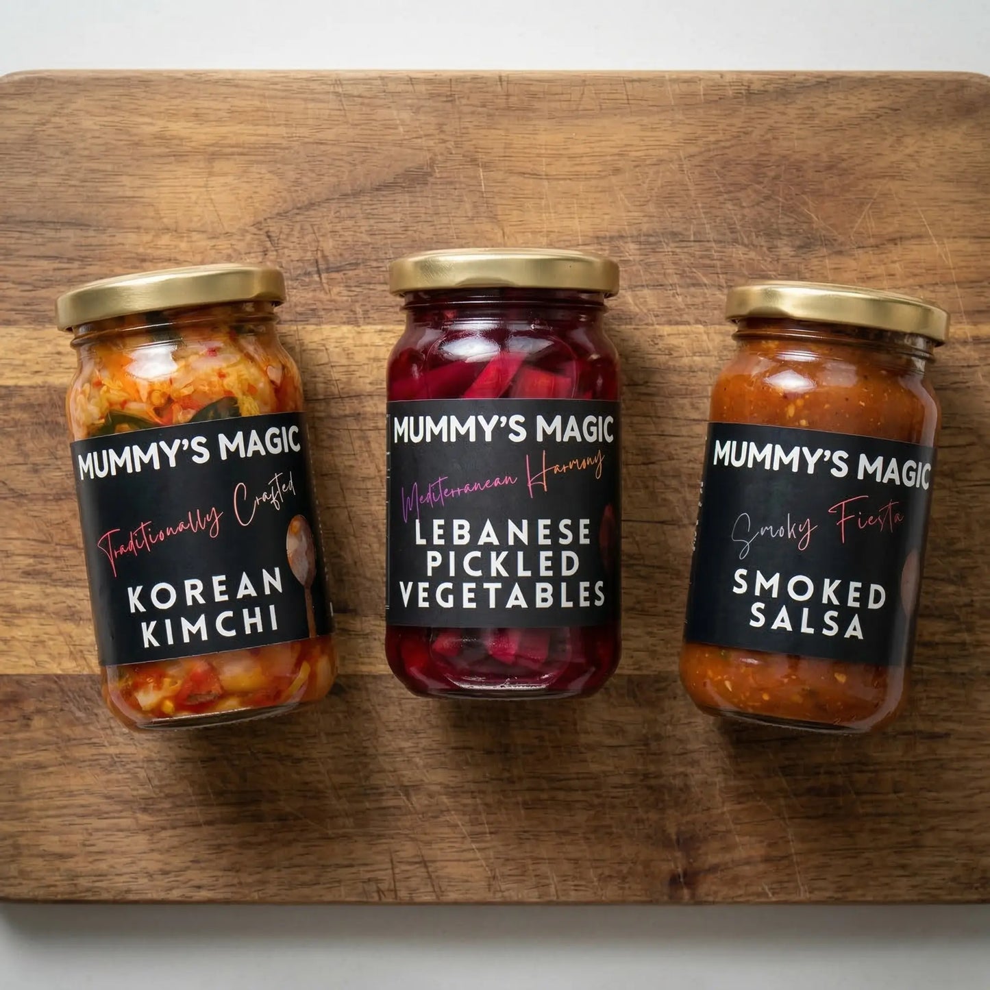 Mummy's Magic World On Your Plate Combo – Kimchi, Lebanese Pickled Vegetables & Smoked Salsa Gift Set